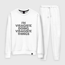 Костюм хлопковый женский Im visagiste doing visagiste things vintage, цвет: белый