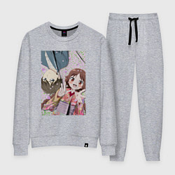 Костюм хлопковый женский Тамахико Сима и Юдзуки Татибана - Сказка о девушке, цвет: меланж