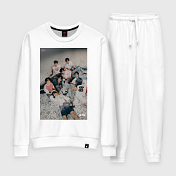 Костюм хлопковый женский Stray Kids Maxident, цвет: белый
