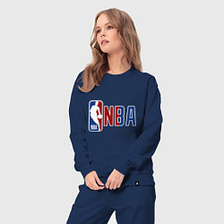 Костюм хлопковый женский NBA - big logo, цвет: тёмно-синий — фото 2