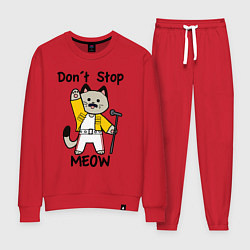 Костюм хлопковый женский Freddy MEOWcury, цвет: красный