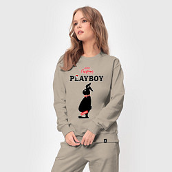 Костюм хлопковый женский Толстяк playboy, цвет: миндальный — фото 2