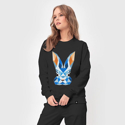 Женский костюм Абстрактный синий кролик / Черный – фото 3