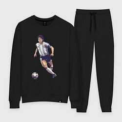 Костюм хлопковый женский Maradona football, цвет: черный