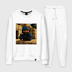 Костюм хлопковый женский Counter Strike в стиле Minecraft, цвет: белый