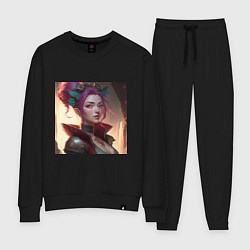 Костюм хлопковый женский Яркая куколка, цвет: черный