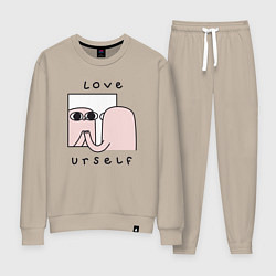 Костюм хлопковый женский Ketnipz - love urself, цвет: миндальный