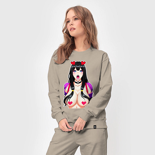 Женский костюм Аниме девушка, ахегао с цензурой / Миндальный – фото 3