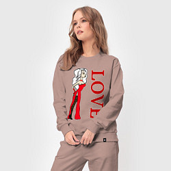 Костюм хлопковый женский Любовь блондинки, цвет: пыльно-розовый — фото 2