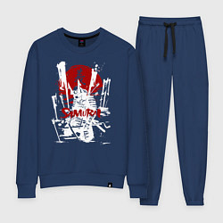 Костюм хлопковый женский Белый самурай ранен стрелами, цвет: тёмно-синий