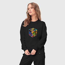 Костюм хлопковый женский Кубик-рубик, цвет: черный — фото 2