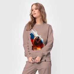 Костюм хлопковый женский Злой русский медведь, цвет: пыльно-розовый — фото 2