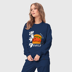 Костюм хлопковый женский Почита-бургер, цвет: тёмно-синий — фото 2