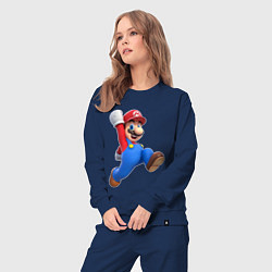 Костюм хлопковый женский Марио прыгает, цвет: тёмно-синий — фото 2