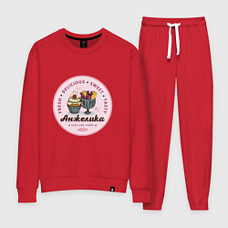 Костюм хлопковый женский Анжелика new, цвет: красный