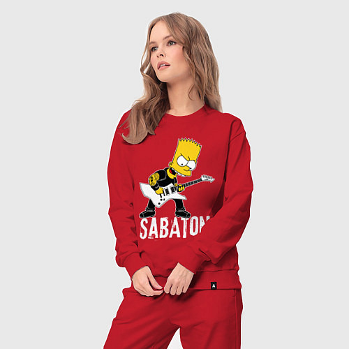 Женский костюм Sabaton Барт Симпсон рокер / Красный – фото 3