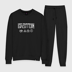 Костюм хлопковый женский Led Zeppelin Black dog, цвет: черный
