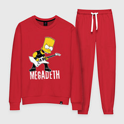 Костюм хлопковый женский Megadeth Барт Симпсон рокер, цвет: красный