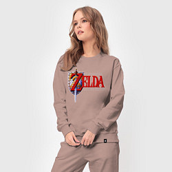 Костюм хлопковый женский The Legend of Zelda game, цвет: пыльно-розовый — фото 2