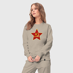 Костюм хлопковый женский СССР звезда, цвет: миндальный — фото 2