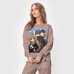 Костюм хлопковый женский Тора дора аниме, цвет: пыльно-розовый — фото 2