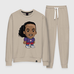 Костюм хлопковый женский Ronaldinho Barcelona, цвет: миндальный