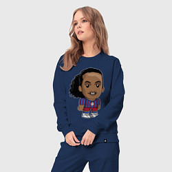 Костюм хлопковый женский Ronaldinho Barcelona, цвет: тёмно-синий — фото 2