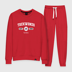 Костюм хлопковый женский Тхэквондо varsity style, цвет: красный