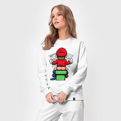Костюм хлопковый женский Марио с газетой, цвет: белый — фото 2