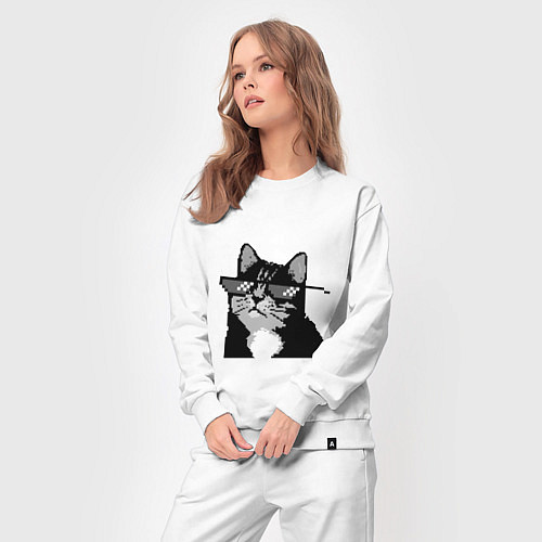 Женский костюм Pixel coot cat in glasses / Белый – фото 3