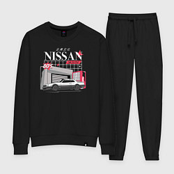 Костюм хлопковый женский Nissan Skyline sport, цвет: черный