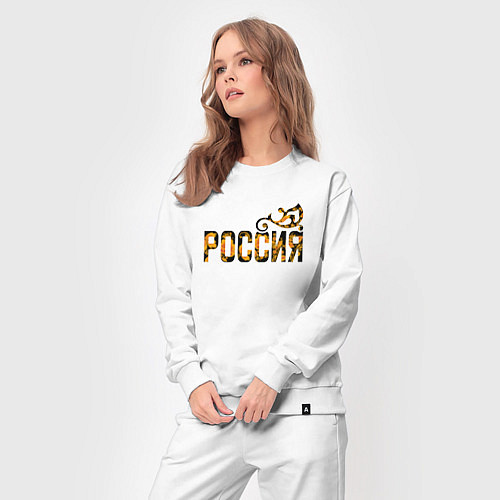 Женский костюм Россия: в стиле хохлома / Белый – фото 3