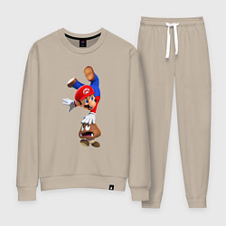 Костюм хлопковый женский Марио на грибе, цвет: миндальный