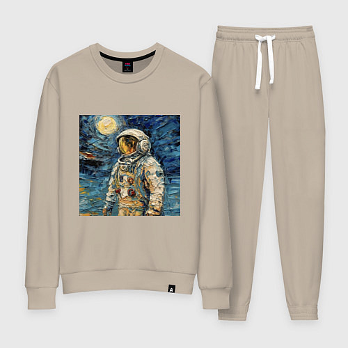 Женский костюм Космонавт на луне в стиле Ван Гог / Миндальный – фото 1