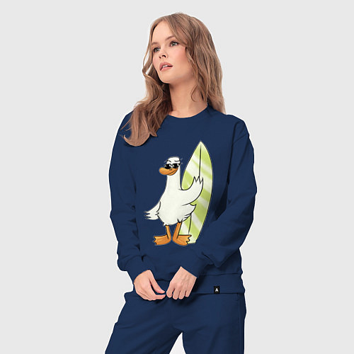 Женский костюм Гусь серфингист в очках / Тёмно-синий – фото 3