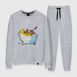 Костюм хлопковый женский Уточка в ванне, цвет: меланж