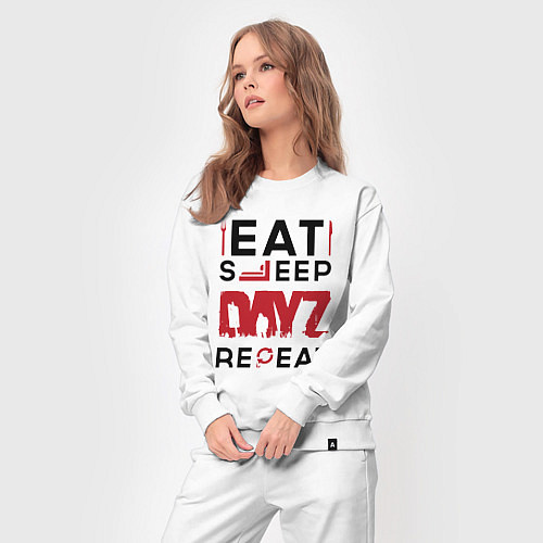 Женский костюм Надпись: eat sleep DayZ repeat / Белый – фото 3