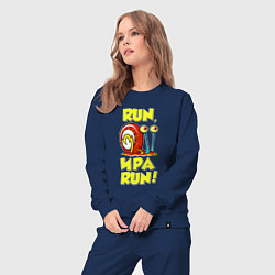 Костюм хлопковый женский Run Ира run, цвет: тёмно-синий — фото 2