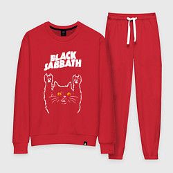 Костюм хлопковый женский Black Sabbath rock cat, цвет: красный