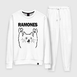 Костюм хлопковый женский Ramones - rock cat, цвет: белый