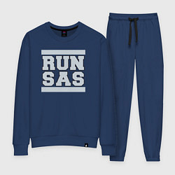 Костюм хлопковый женский Run San Antonio Spurs, цвет: тёмно-синий