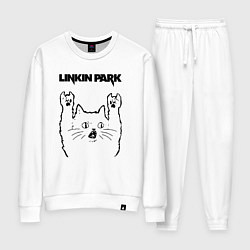 Костюм хлопковый женский Linkin Park - rock cat, цвет: белый