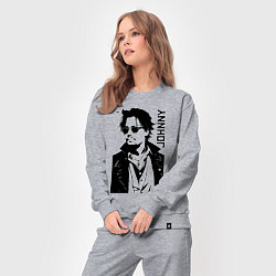 Костюм хлопковый женский Johnny Depp - graphics, цвет: меланж — фото 2