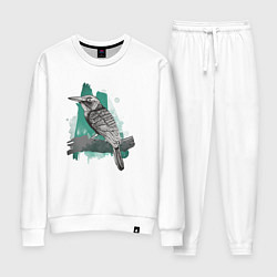 Костюм хлопковый женский Птичка певчая, цвет: белый