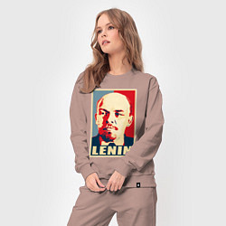 Костюм хлопковый женский Lenin, цвет: пыльно-розовый — фото 2