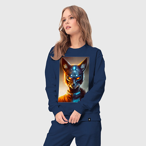 Женский костюм Cyber-fox - neural network / Тёмно-синий – фото 3