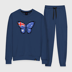 Костюм хлопковый женский Австралия бабочка, цвет: тёмно-синий