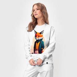 Костюм хлопковый женский Лис-модник - нейросеть, цвет: белый — фото 2