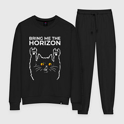 Костюм хлопковый женский Bring Me the Horizon rock cat, цвет: черный