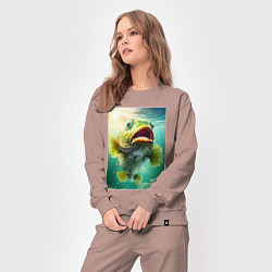 Костюм хлопковый женский Большой карп, цвет: пыльно-розовый — фото 2